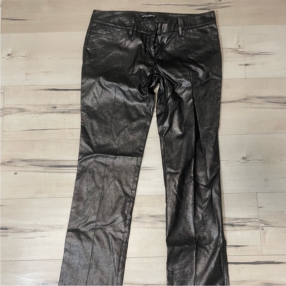 Dolce & Gabbana Black metallic boot cut pants size 42 - Picture 2 of 13